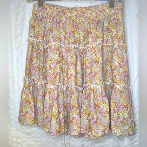 Cynthia Rowley Ditzy Floral Ruffle Mini Skirt Size Large